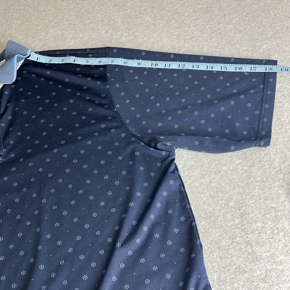 Crown & Eagle Mens Performance Golf Polo Shirt Blue Print Size XL Preppy - Picture 7 of 11